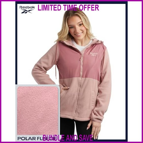 Lightweight Polar Fleece Zip Hooded Jacket - Women's Active Outerwear - Picture 6 of 8